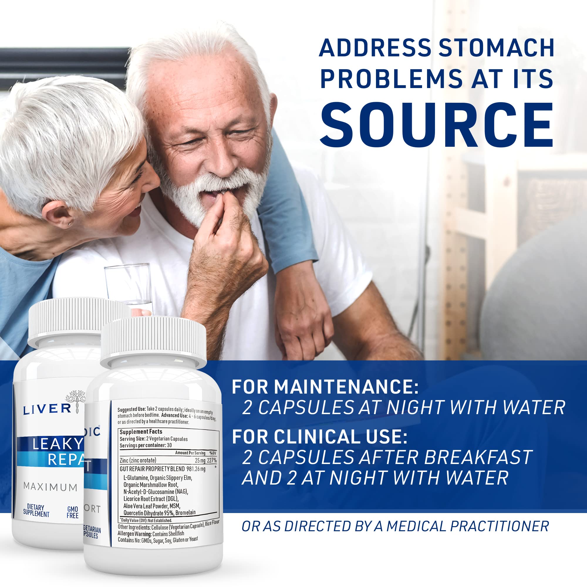 Digestive health ingredients collage Glutamine Slippery Elm NAG