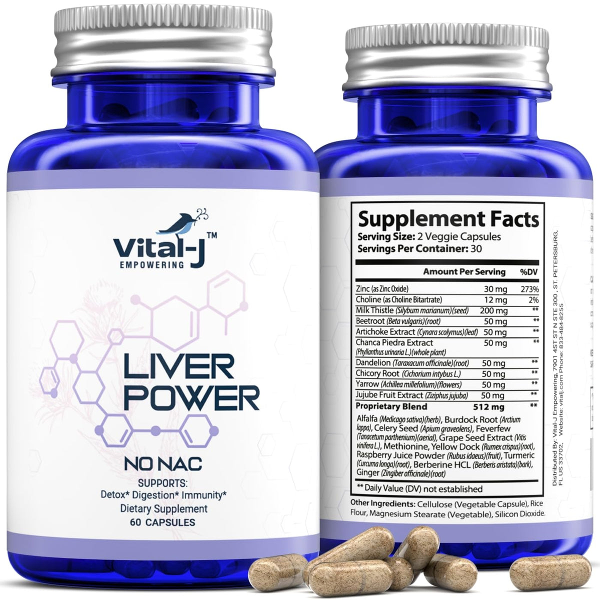 Bottle of 21-IN-1 Liver Support Detox & Repair with Milk Thistle and Beetroot, 120 capsules