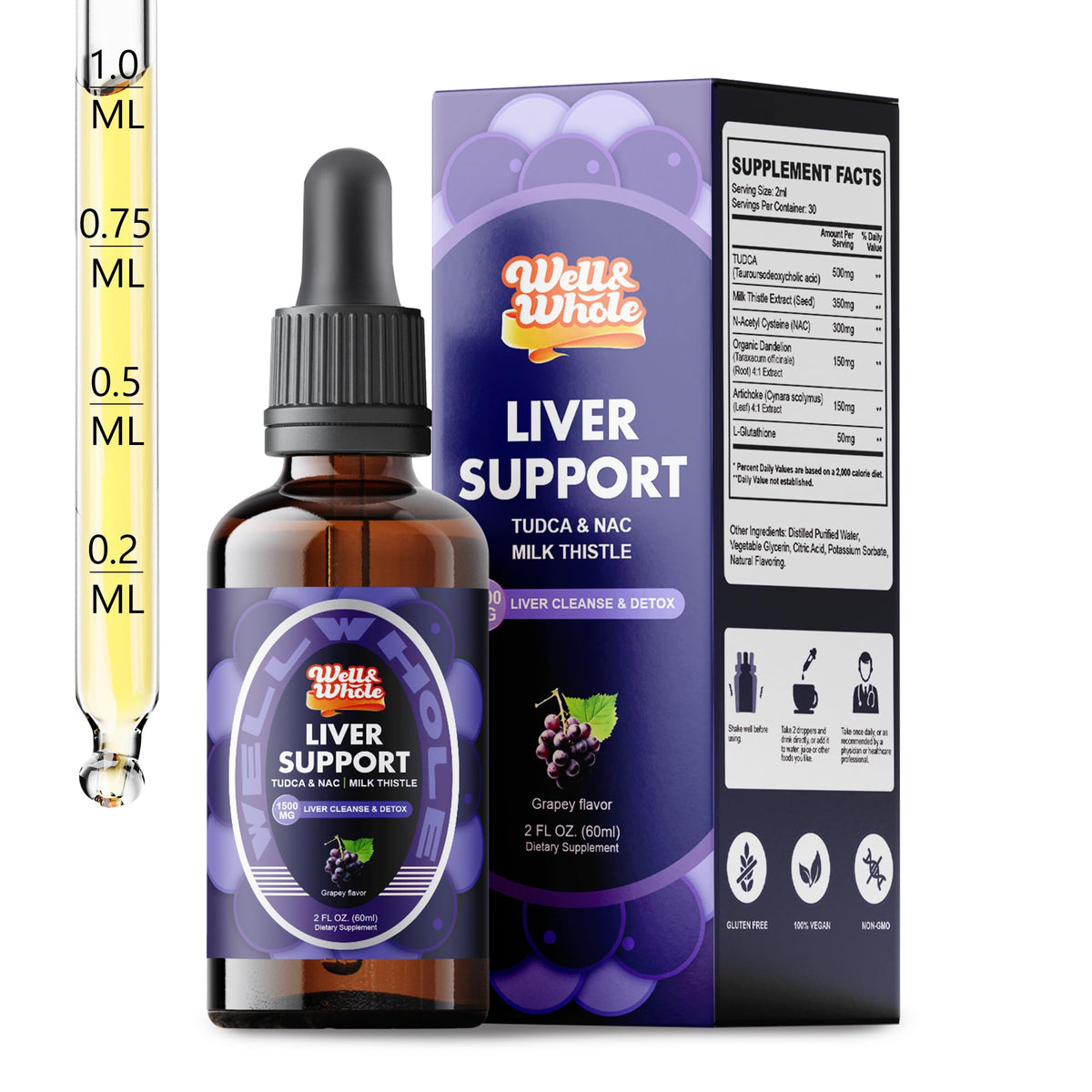 60ml bottle of Liver Support Liquid Drops