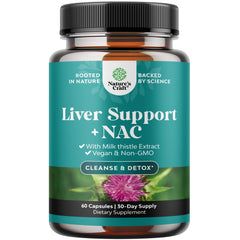 Liver support NAC supplement with milk thistle bottle