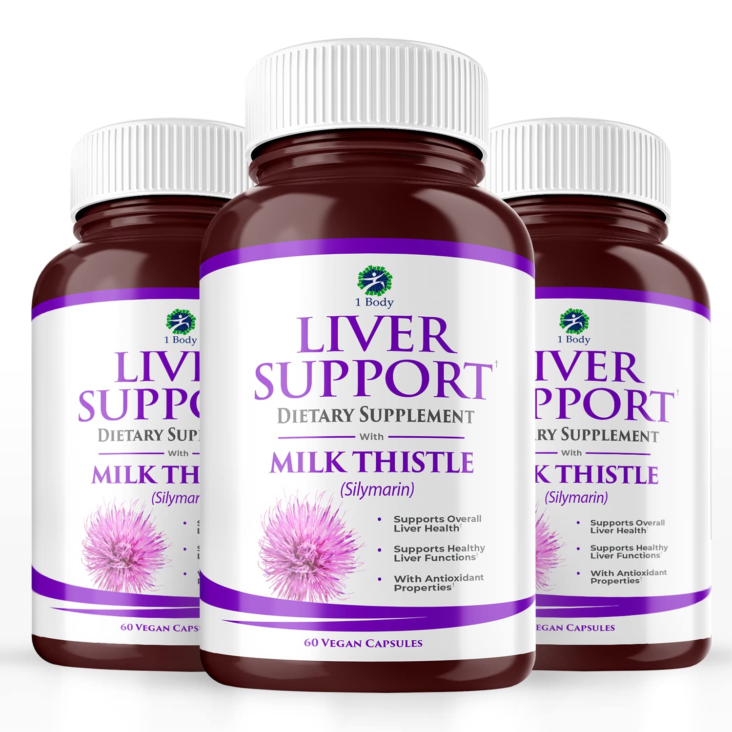 1 Body Liver Support Triple Pack bottle and capsules