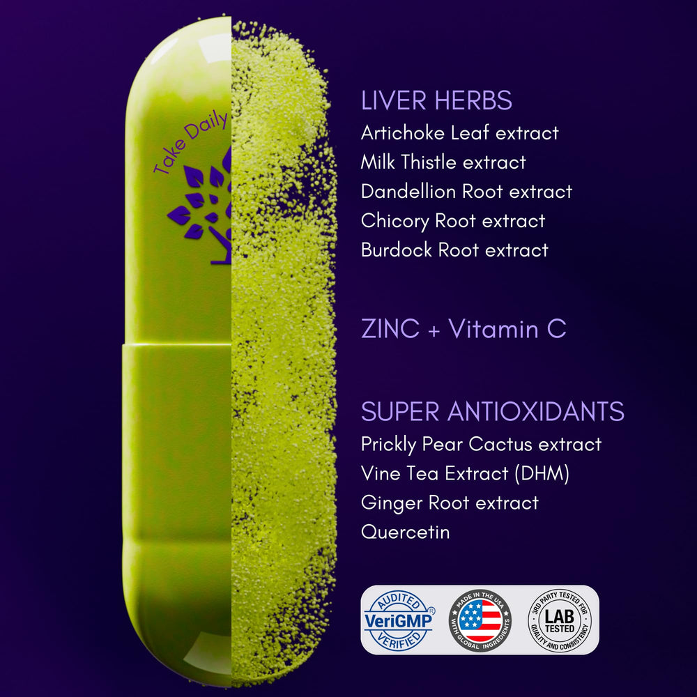 Close-up of liver support veggie capsules