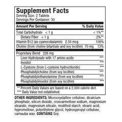 Liver Aid label close-up on bottle