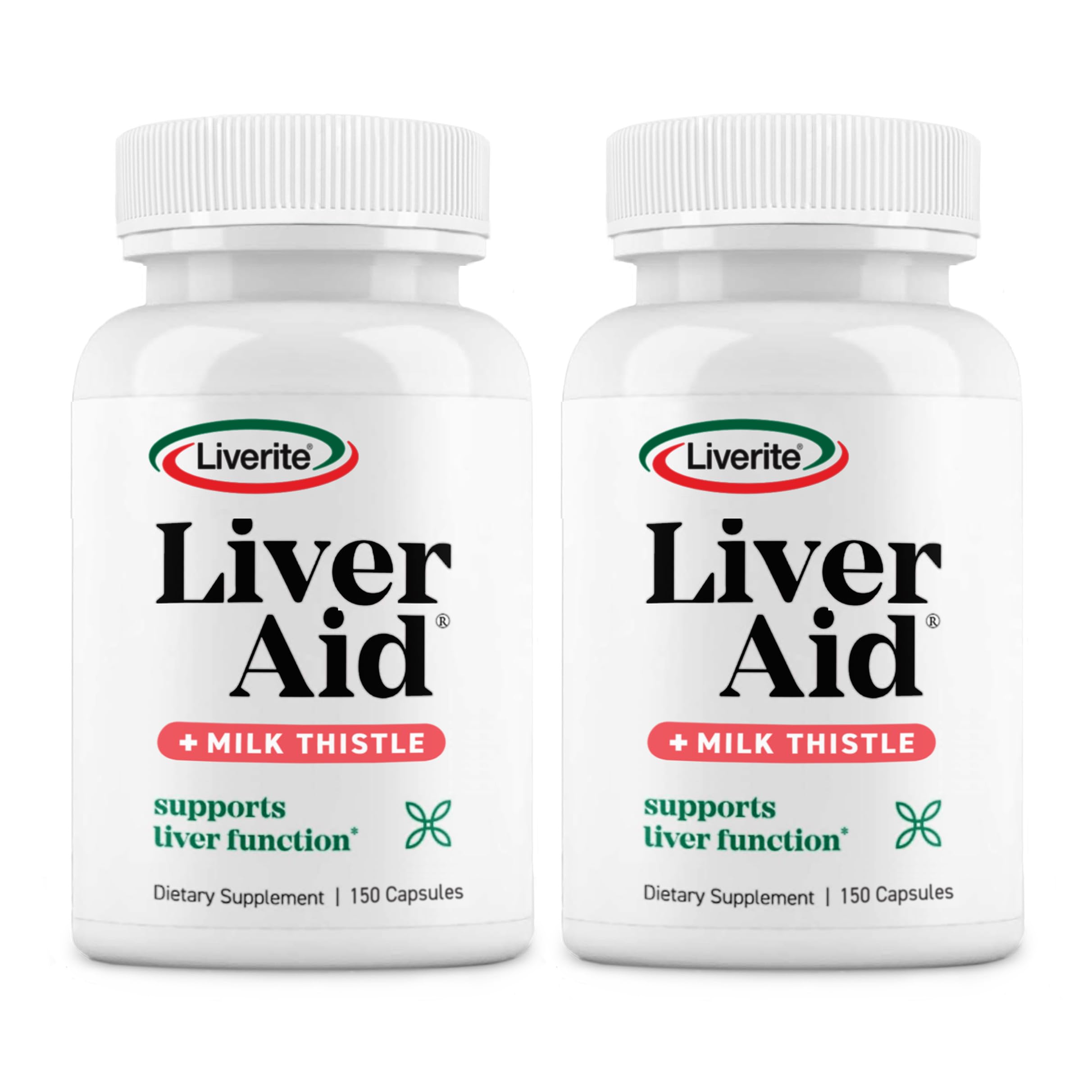 Liverite Liver Aid two-pack bottle front view with Milk Thistle
