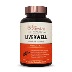 LiverWell Liver Cleanse bottle label showing 60 capsules