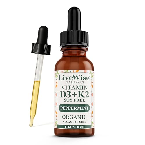 LiveWise Naturals Vitamin D3 with K2 bottle label close-up
