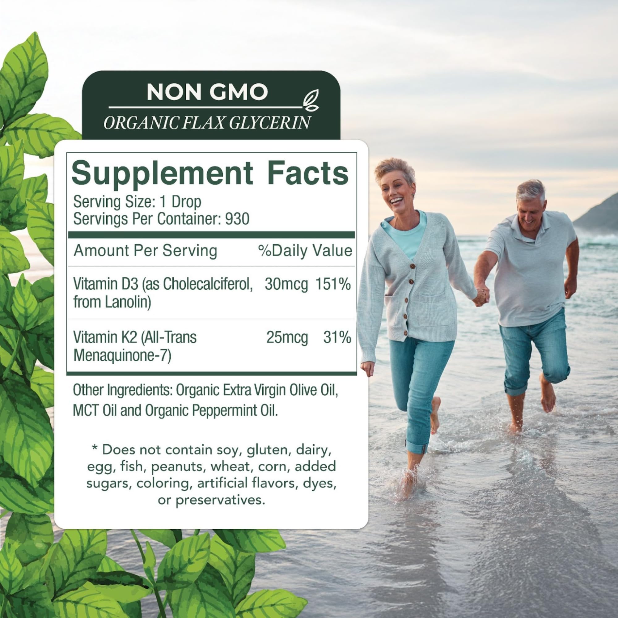 Illustration of olive oil and MCT oil on label