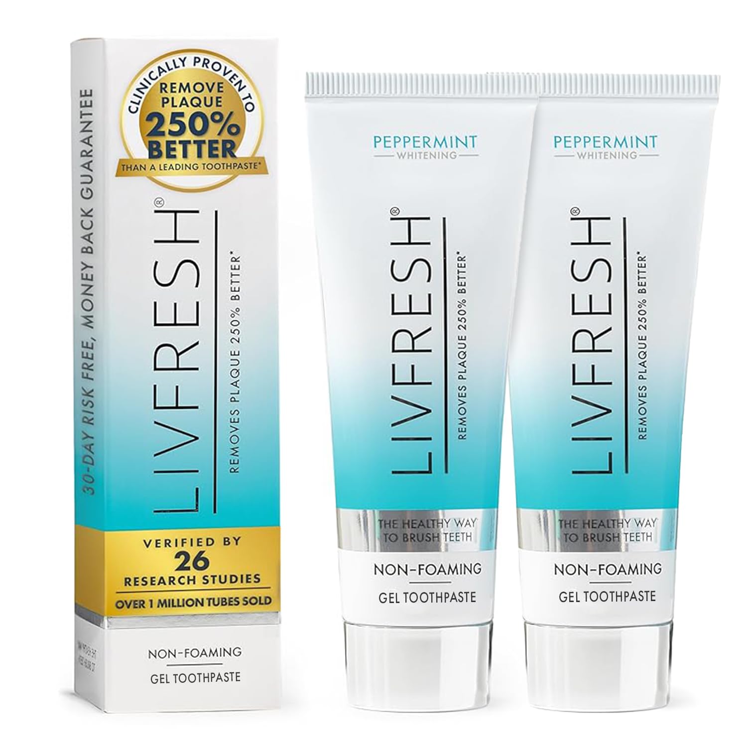 Front view of LIVFRESH Toothpaste Gel 2-pack