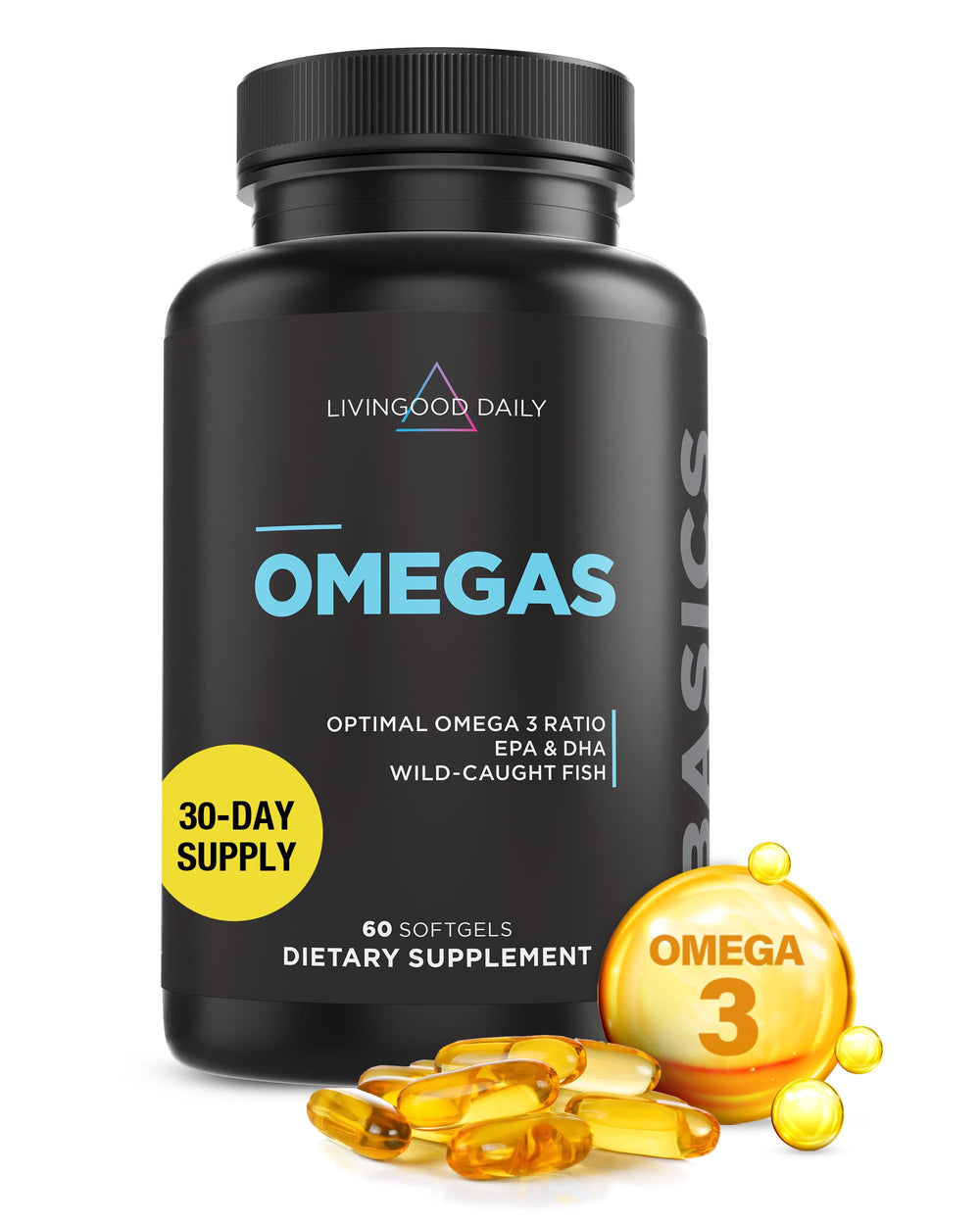 Livingood Daily Fish Oil Omega-3 bottle label