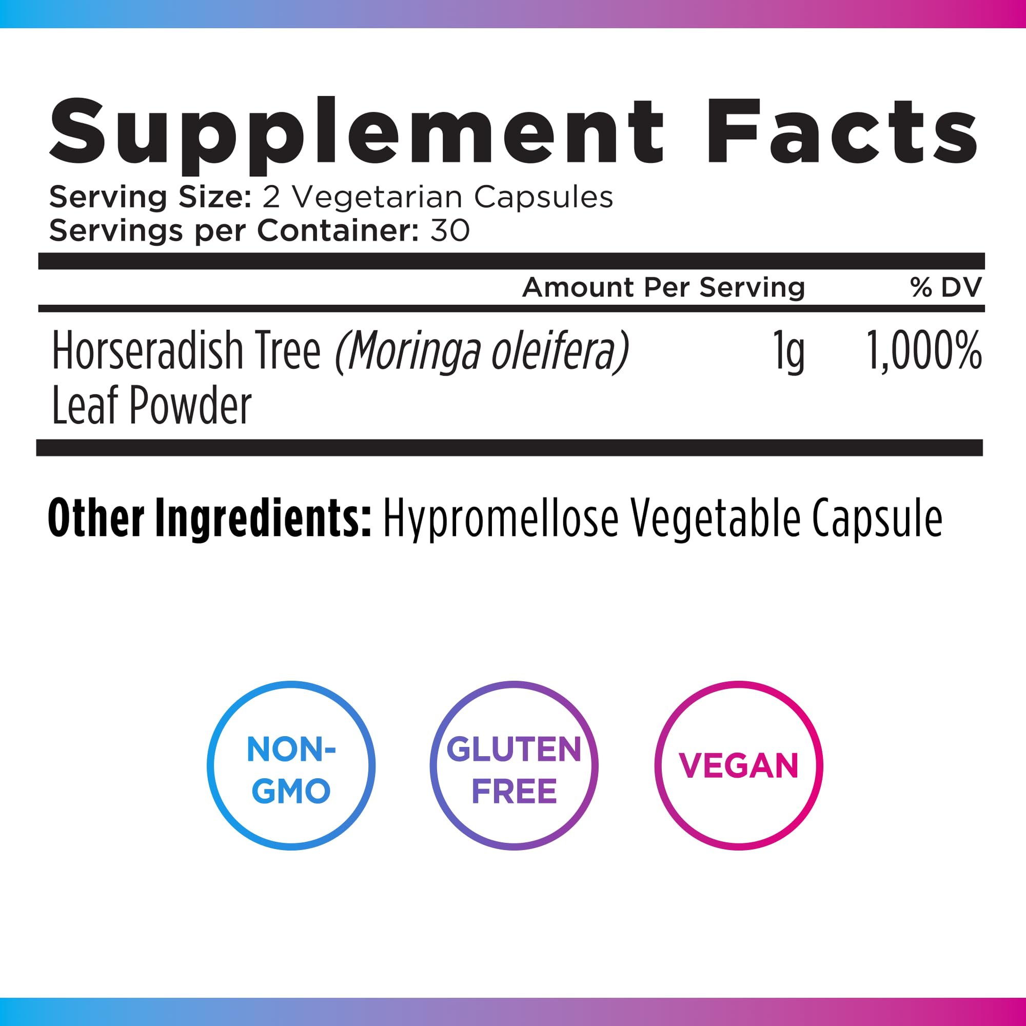 Label icons showing vegan and gluten-free certifications on the bottle