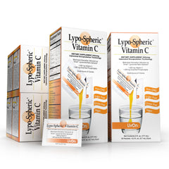 LivOn Liposomal Vitamin C six-carton package with 180 packets