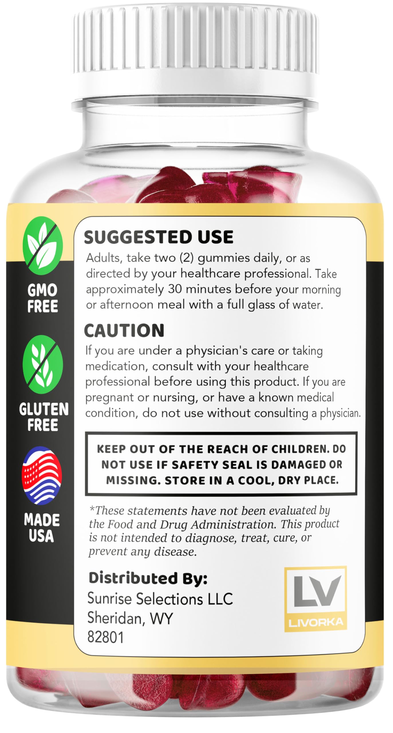 LIVORKA Alpha Bites fruity taste closeup evokes enjoyable daily treat.