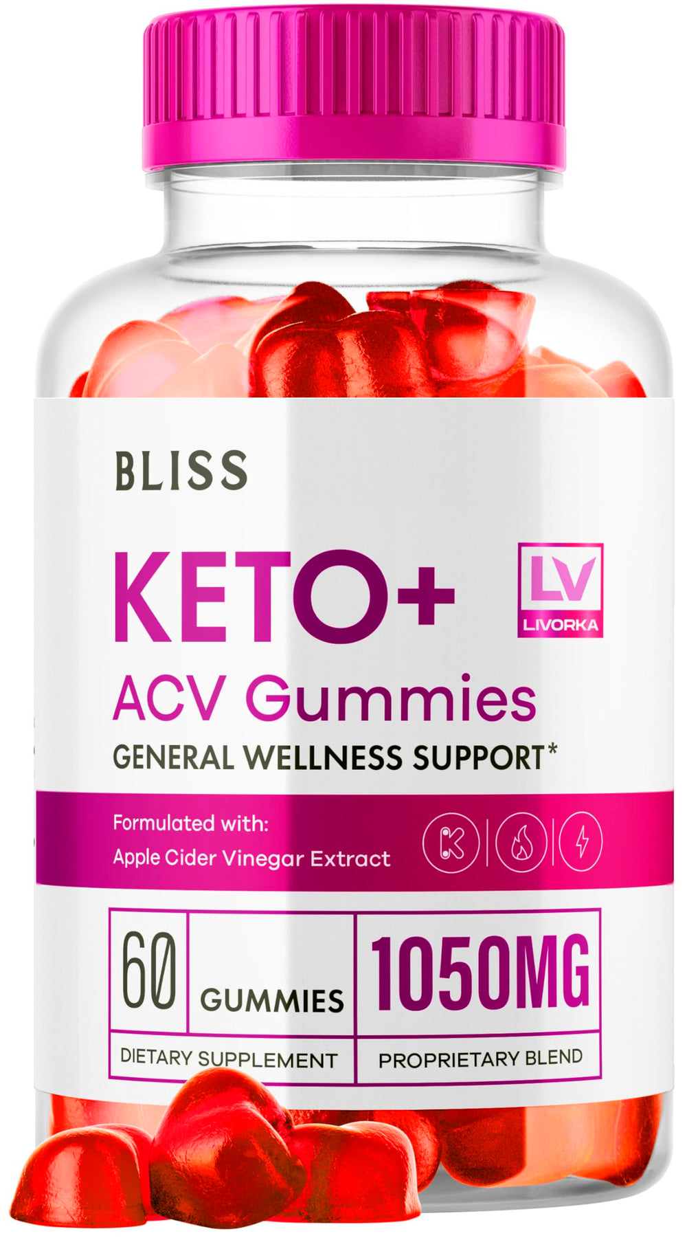 LIVORKA Bliss Keto ACV Gummies packaging shows on-the-go weight management appeal