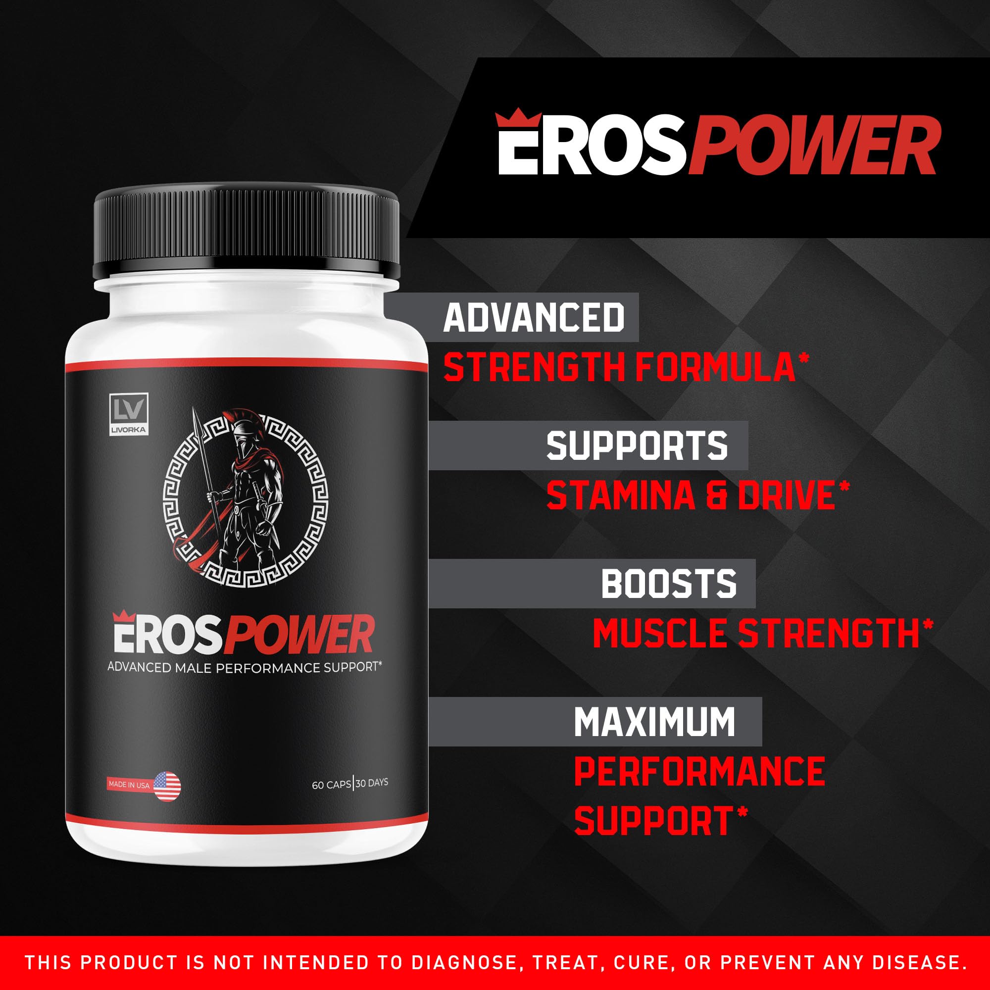 LIVORKA Eros Power advanced formula label — premium formulation cues.