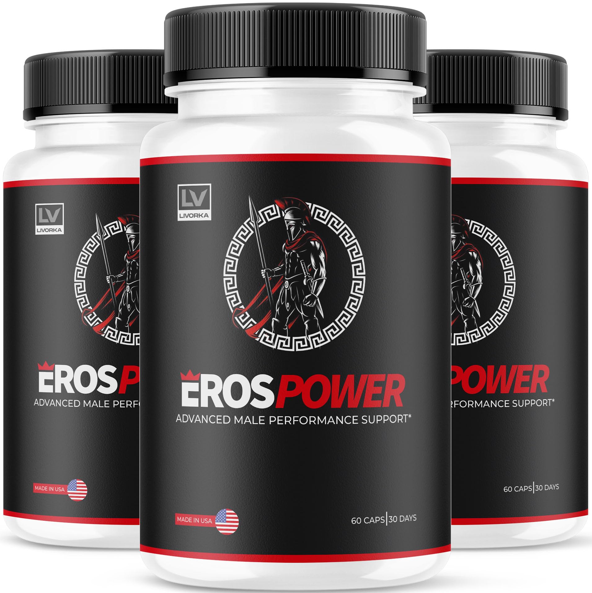 LIVORKA Eros Power supplement bottle — supports daily vitality routine.