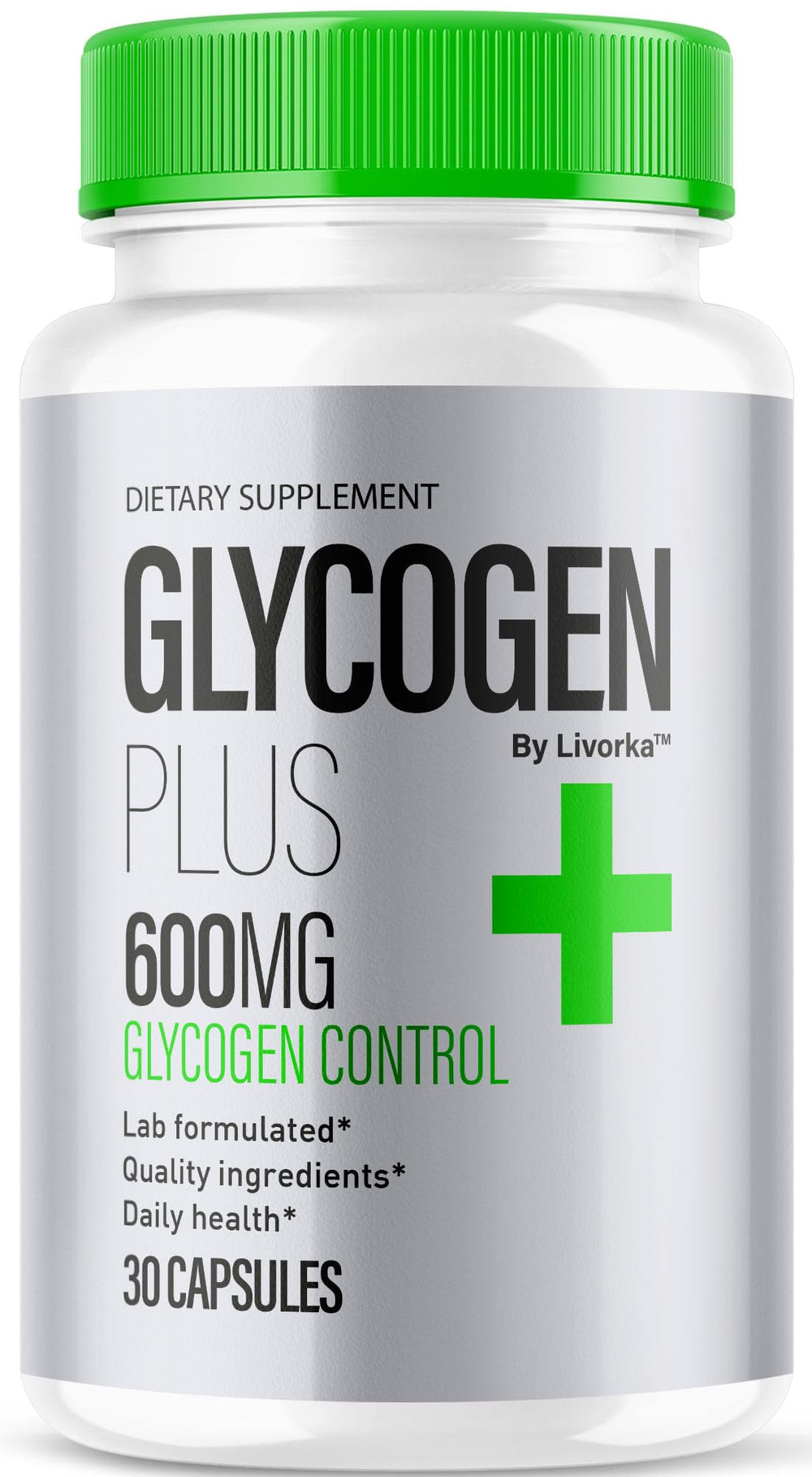 Bottle of LIVORKA Glycogen Plus 600mg capsules