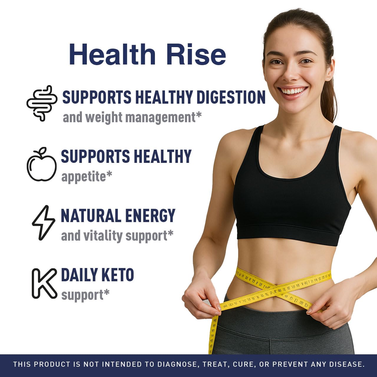 Close-up of Health Rise Keto ACV Gummies gummies