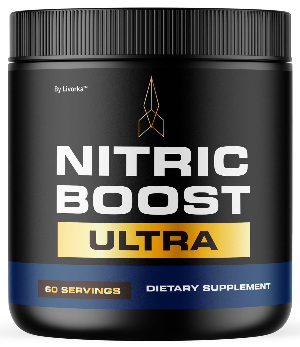 LIVORKA Nitric Boost Ultra Purple Powder bottle front view for energy support.