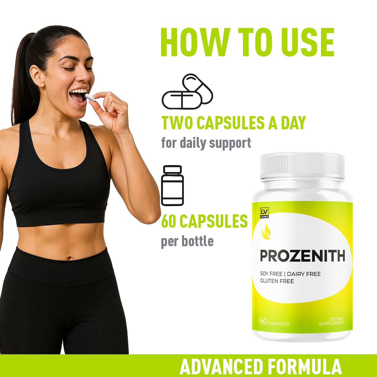 Nutrition facts panel on LIVORKA Prozenith Pro bottle