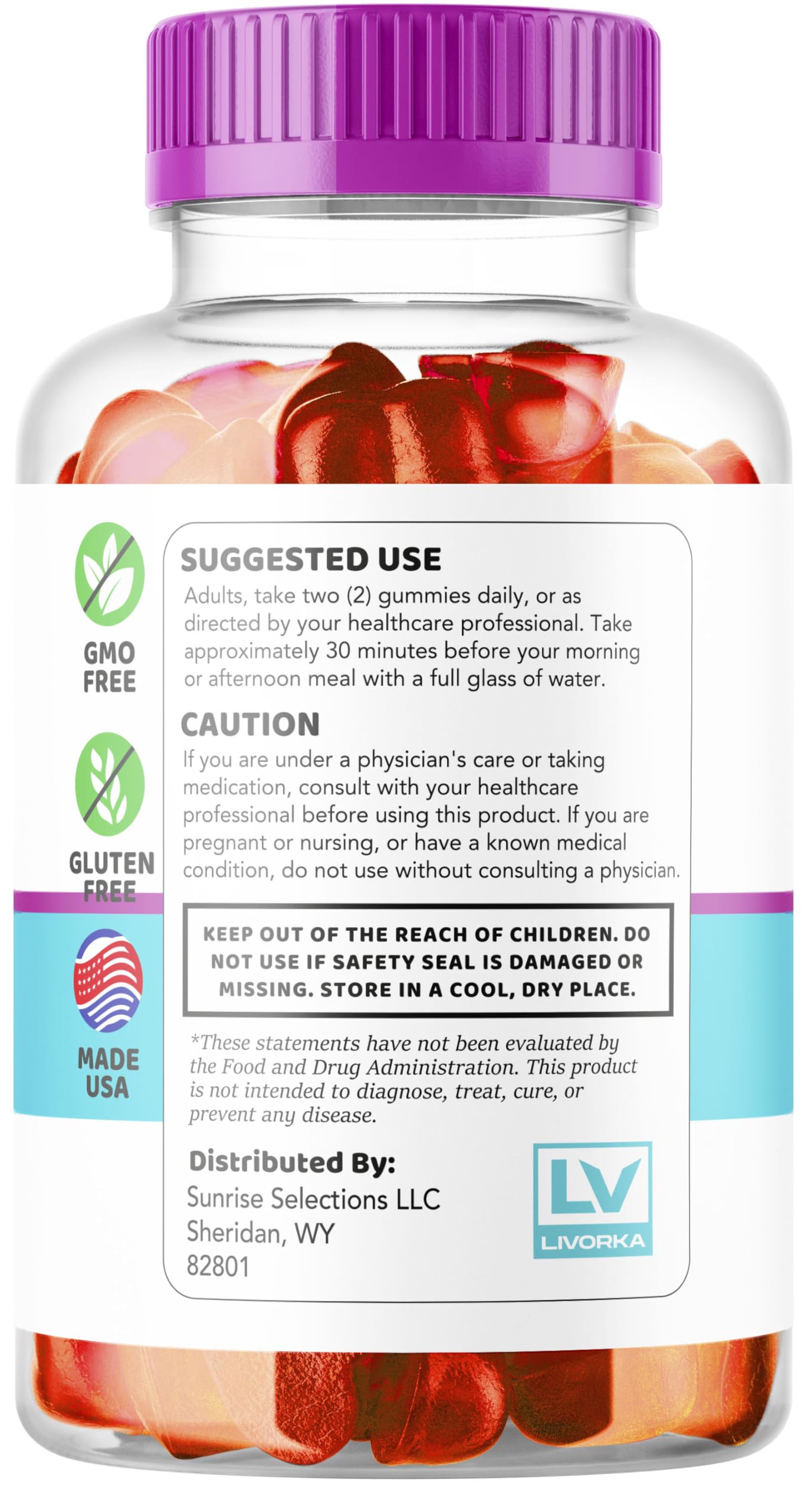 LIVORKA gummies on a breakfast table showing routine-friendly benefit