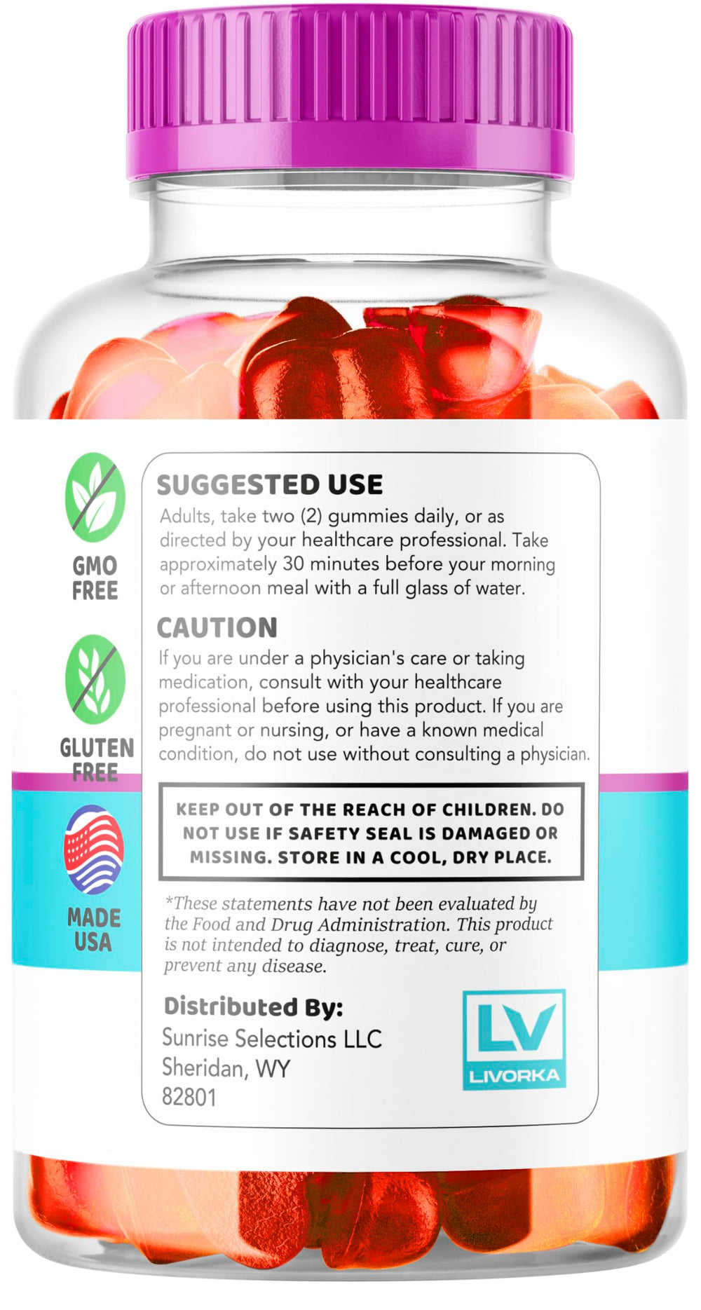 LIVORKA gummies on a breakfast table showing routine-friendly benefit