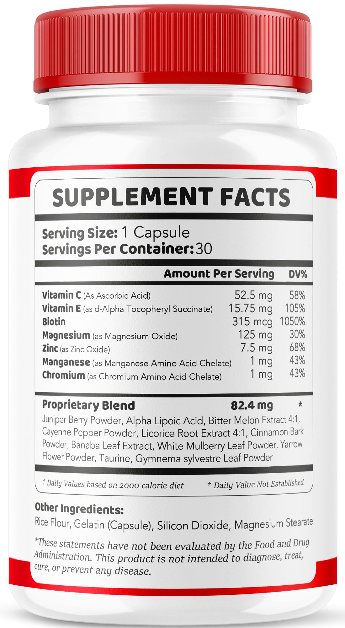 Illustration of taking one capsule daily after meals