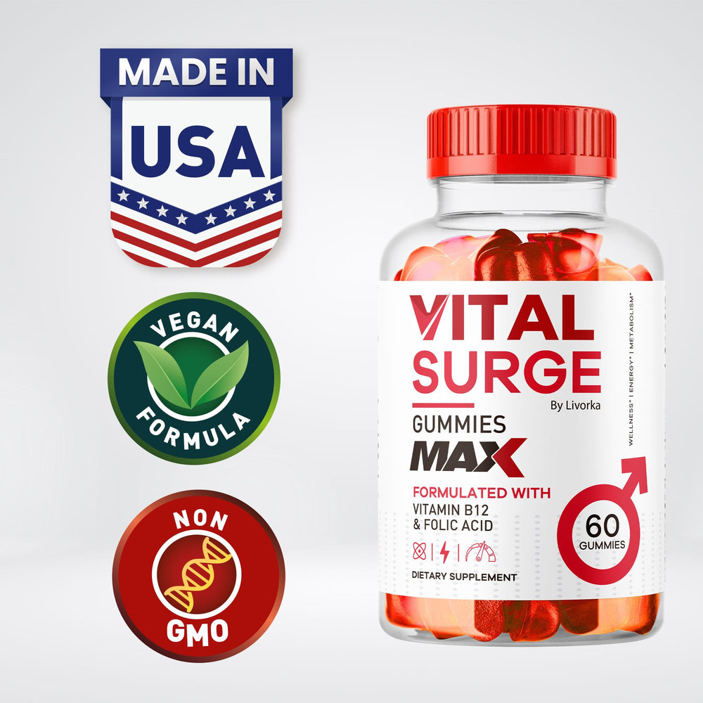LIVORKA Vital Surge gummies close-up for everyday vitality.