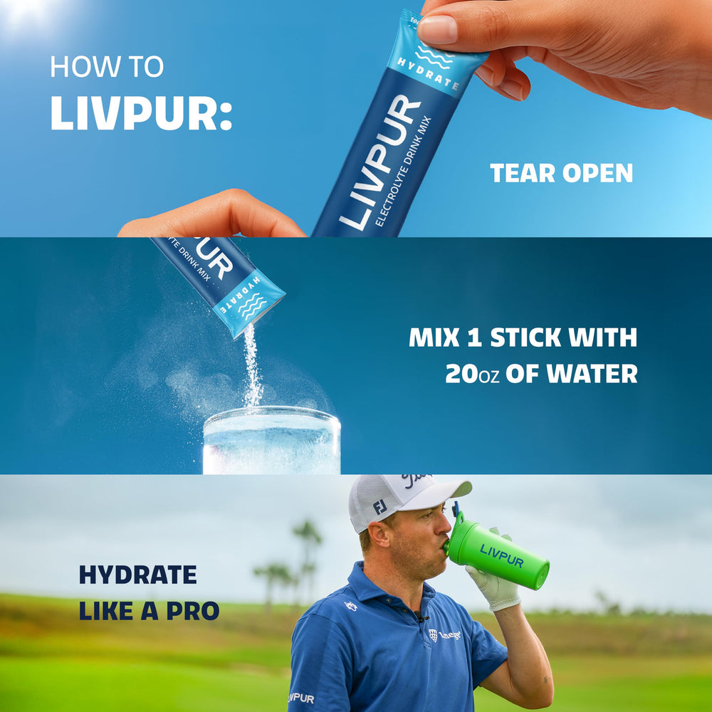 LivPur Hydrate travel packs tucked into a backpack for travel.