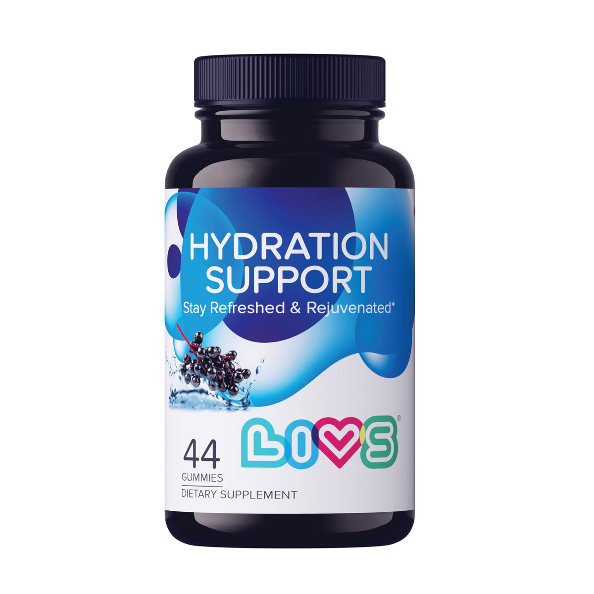 LIVS Electrolyte Gummies bottle with Elderberry flavor
