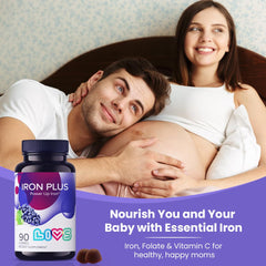 LIVS Iron Gummies bottle with packaging