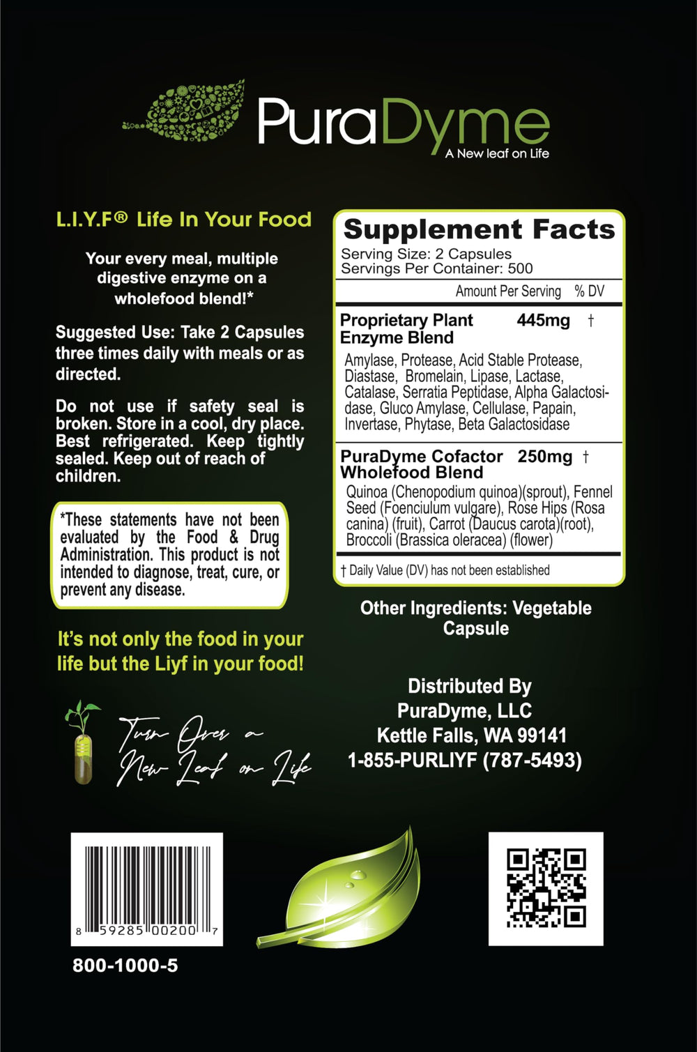 Plant-based enzyme supplement supporting protein, fat, and carbohydrate digestion