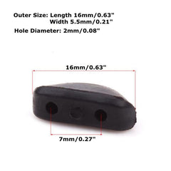 Close-up of two-hole plug-in silicone nose pads in black