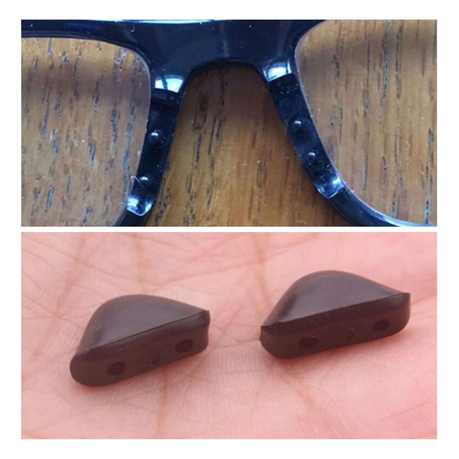 Two-pack replacement silicone nose pads for eyeglasses and sunglasses
