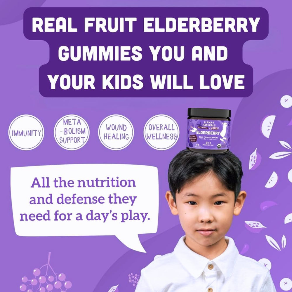 Nutritional highlights: organic elderberry extract, vitamin C from acerola, zinc