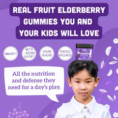 Nutritional highlights: organic elderberry extract, vitamin C from acerola, zinc