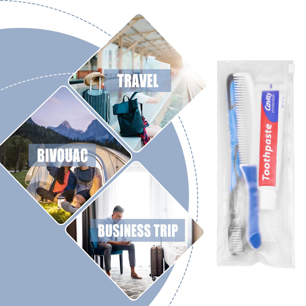 Portable pouch for convenient on-the-go travel with toothbrush and toothpaste