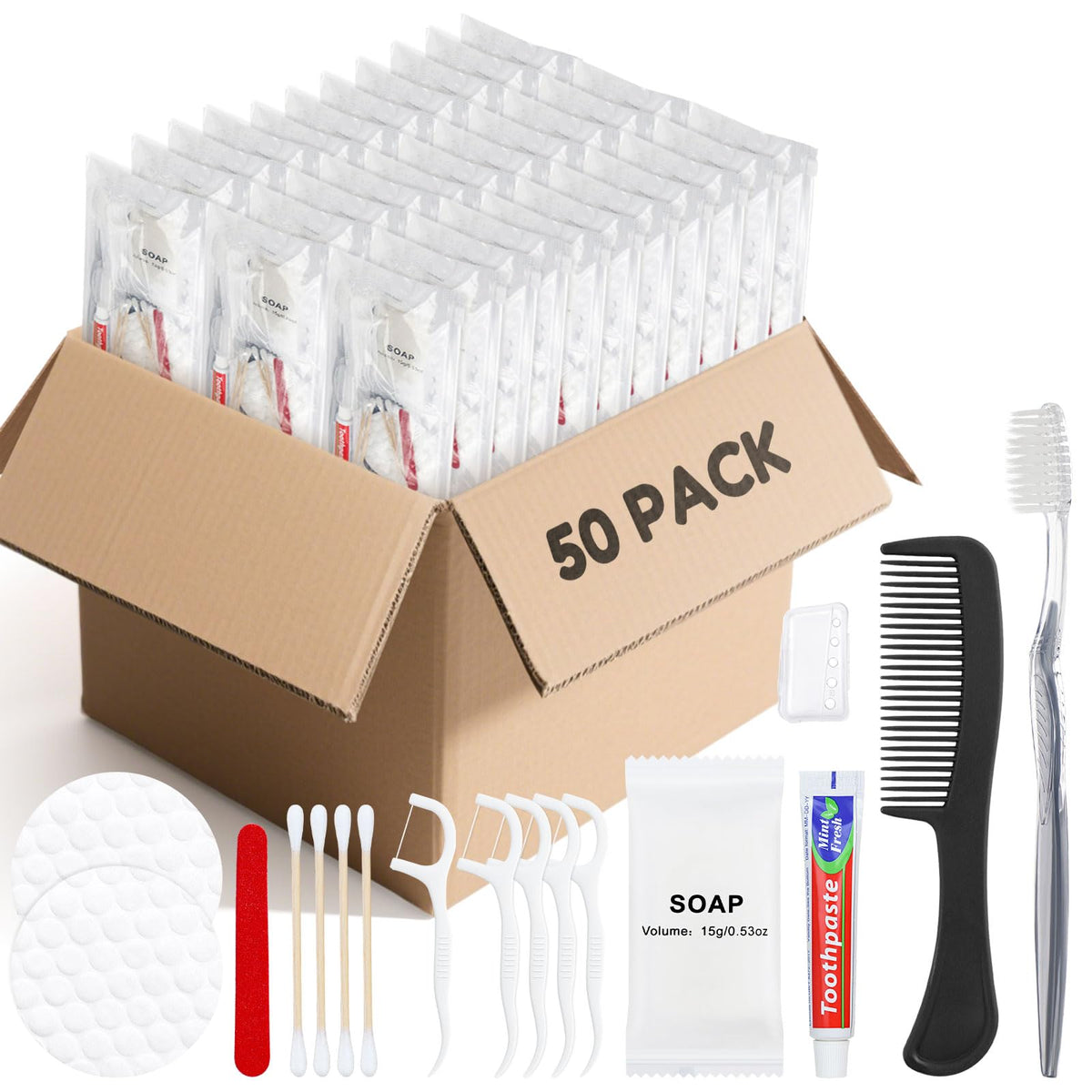 LLHQAMT travel toothbrush kit 50-set box