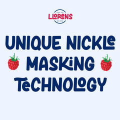 Close-up of Raspberry flavored liquid iron bottle label