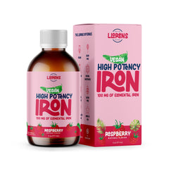Llorens Liquid Iron Raspberry 6 oz bottle front view