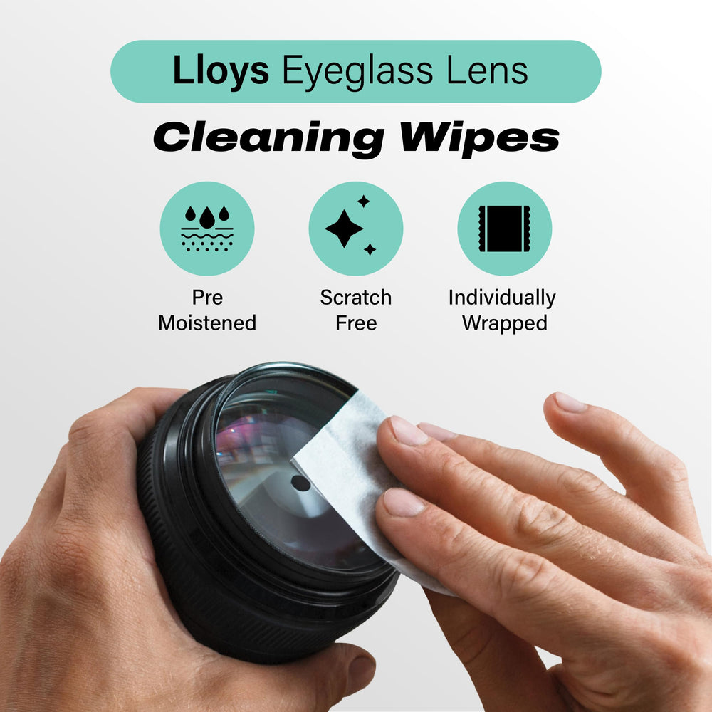 Close-up of a pre-moistened lens wipe