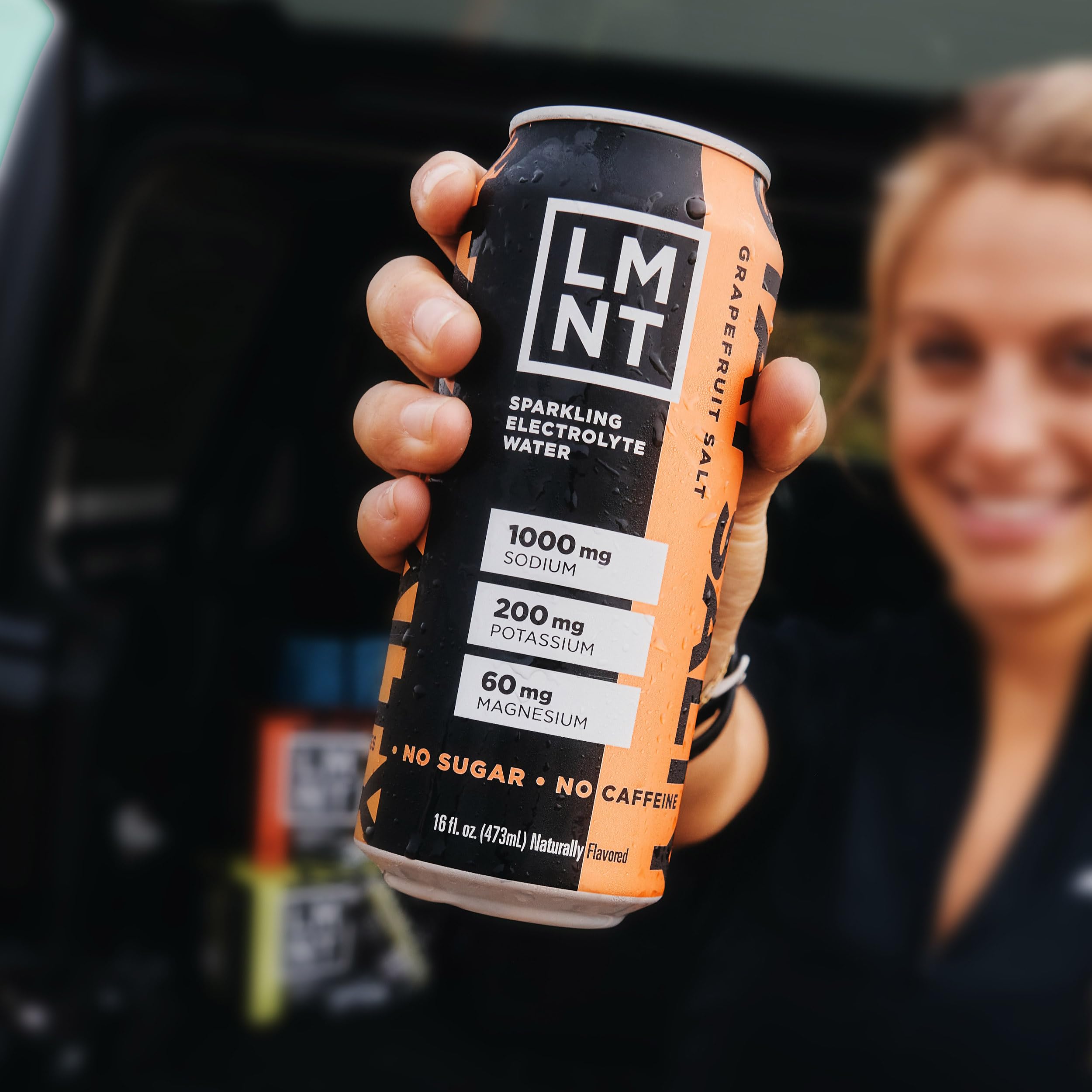 Nutrition facts close-up for LMNT Sparkling Electrolyte Grapefruit Salt