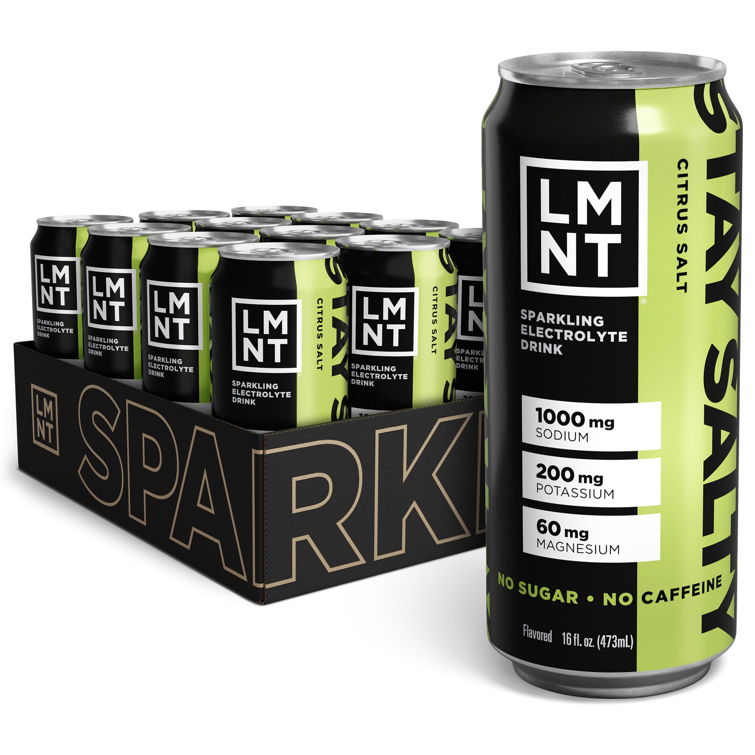 LMNT Sparkling Electrolyte Water Citrus Salt can - front view