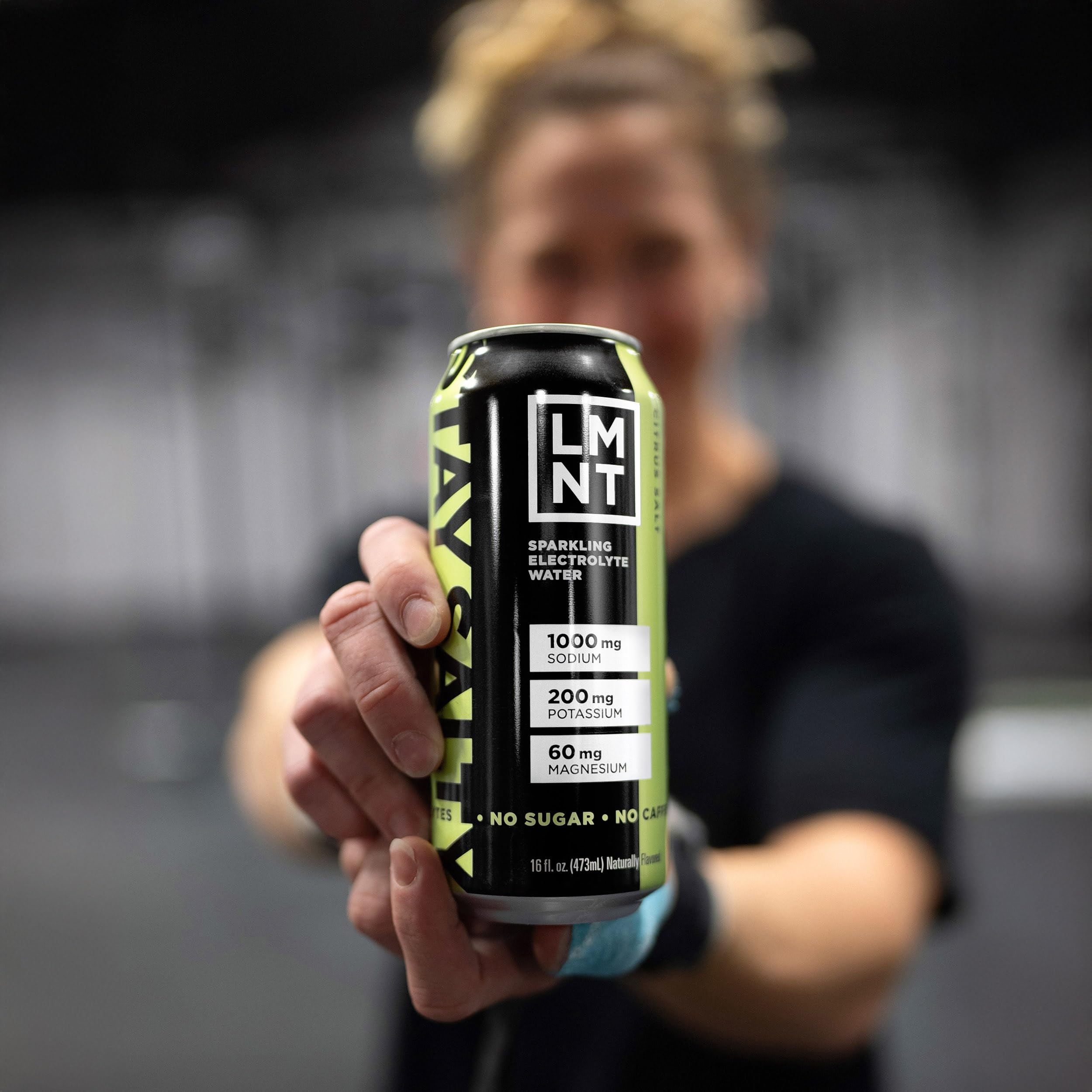 12-count package of LMNT Sparkling Electrolyte Water