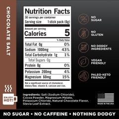 Close-up of LMNT Chocolate Salt hot chocolate sticks