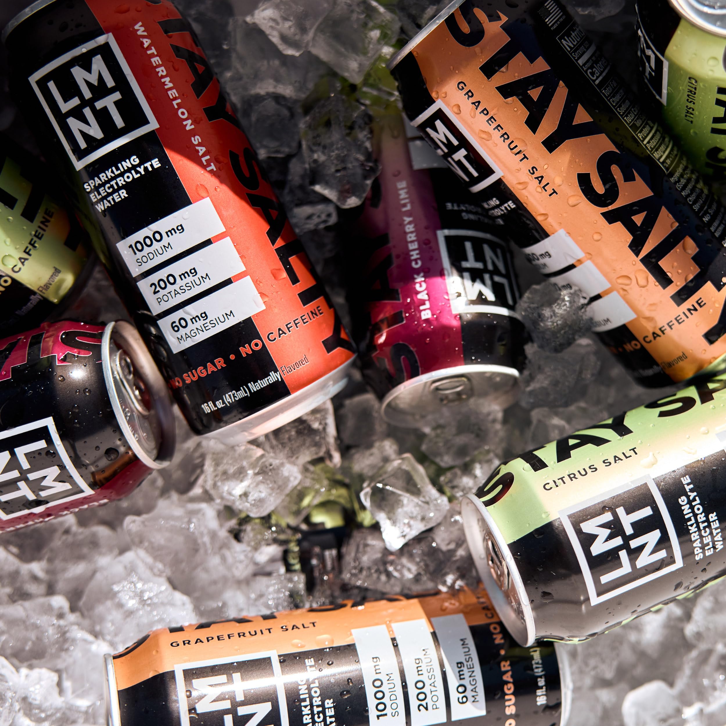 LMNT Sparkling Electrolyte Drink carton packaging for 12-count