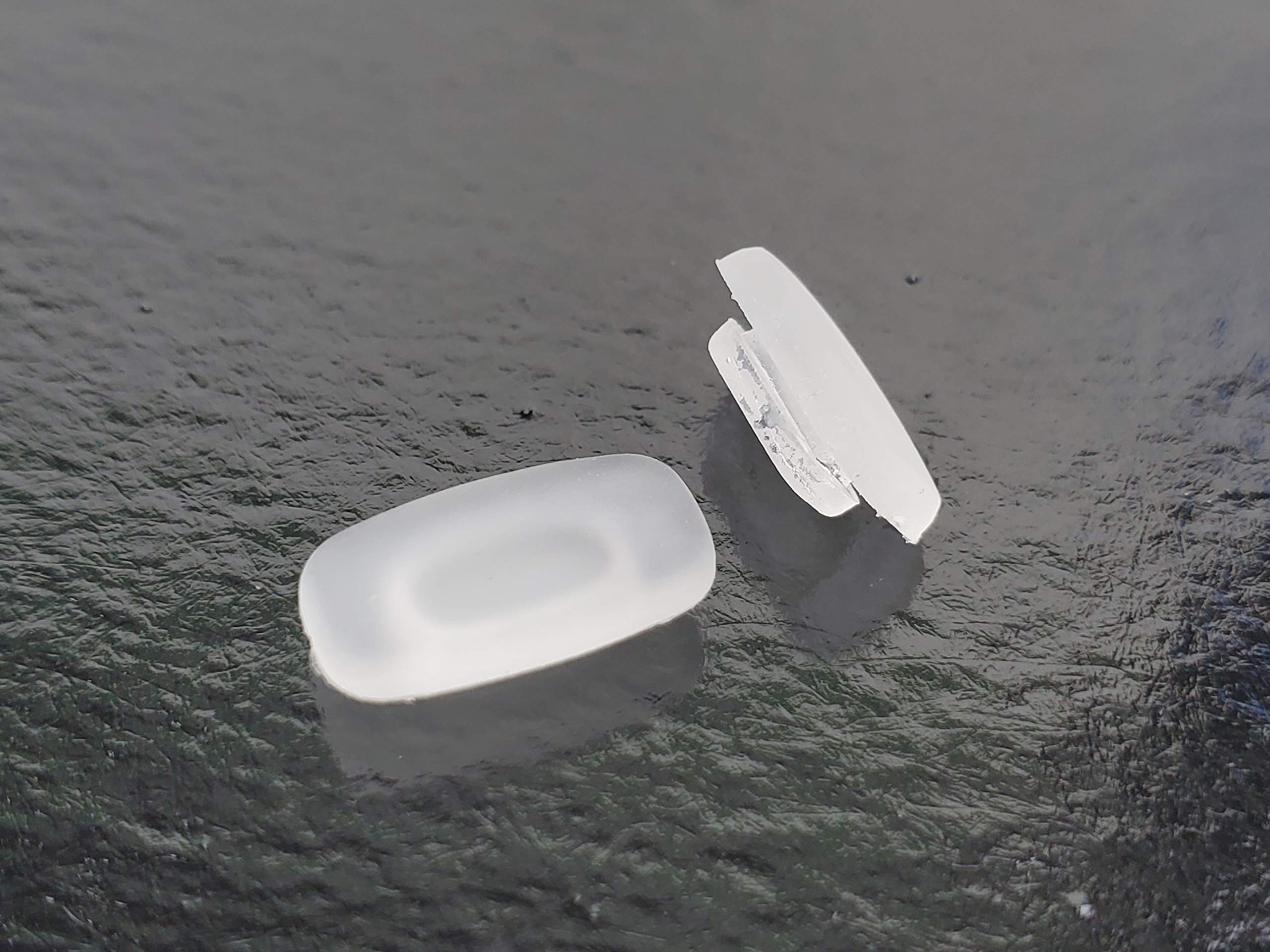 Two pairs of 12x6mm silicone nose pads for sunglasses and eyeglasses