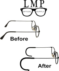 Diagram showing universal fit with most metal eyeglass frames