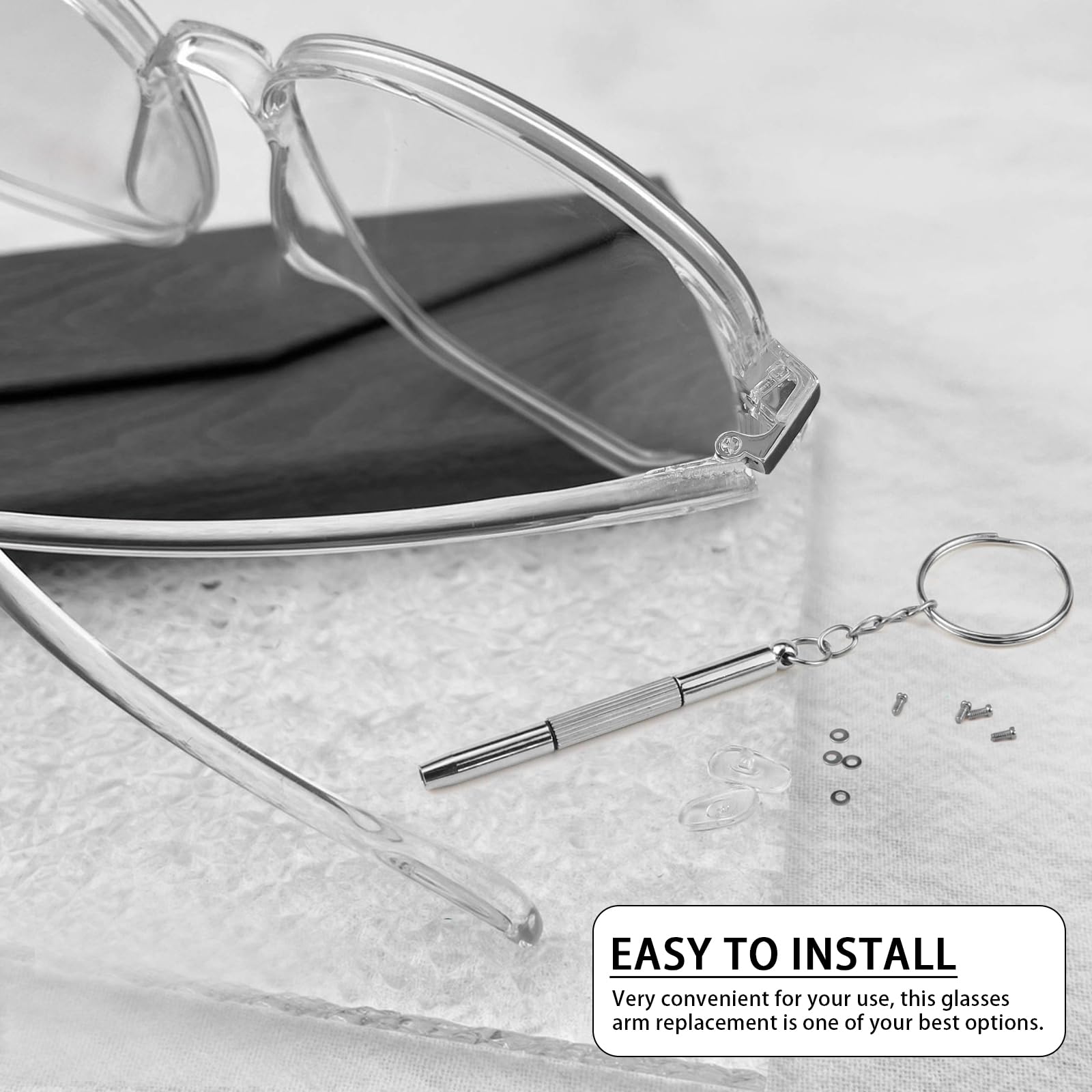 Universal replacement arms for most eyeglasses with double flat teeth
