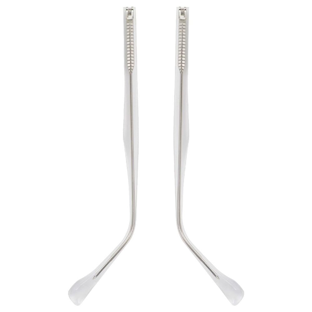 Clear metal eyeglass replacement arm front view
