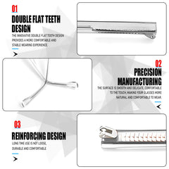 Replacement arm showing hinge compatibility with glasses
